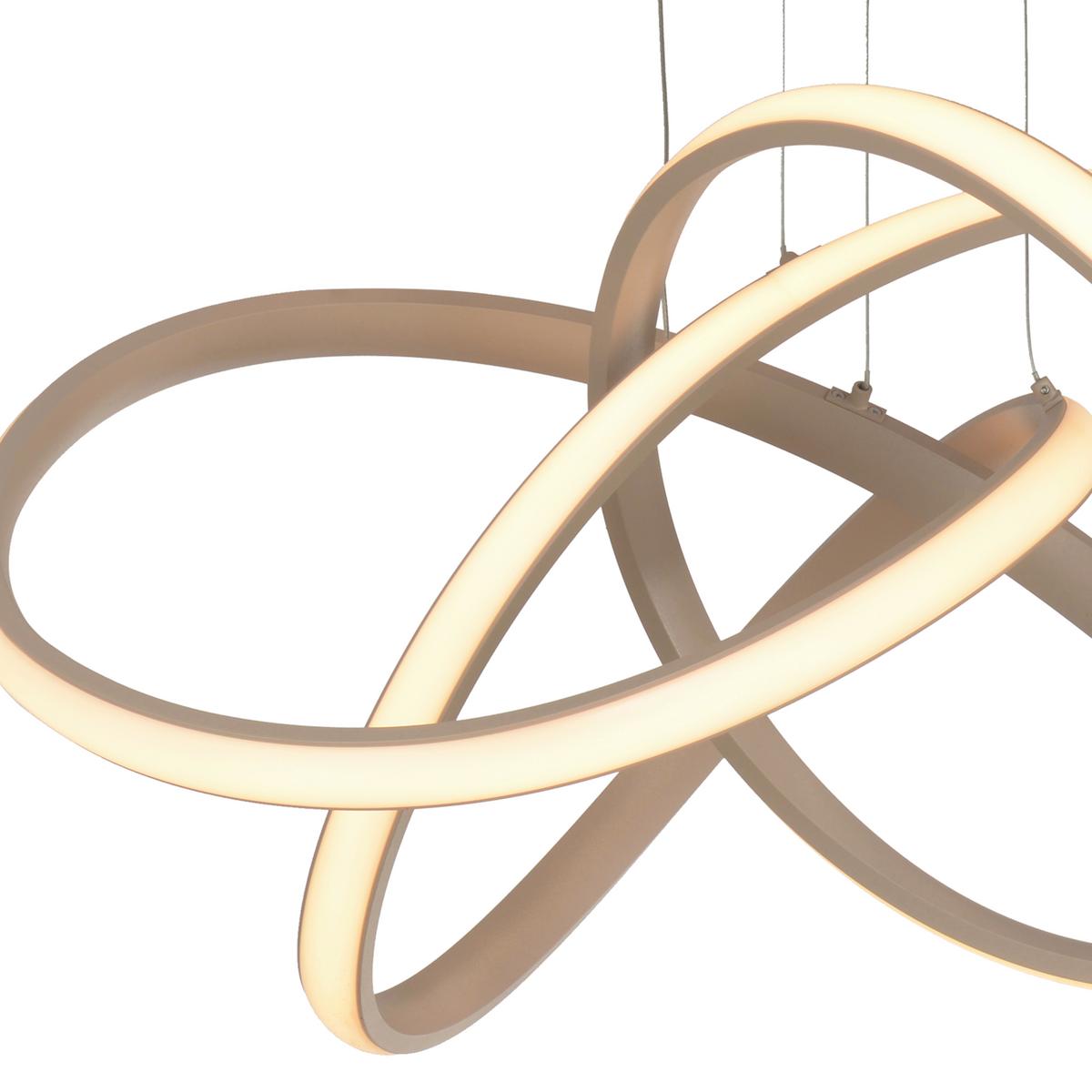 LAMPA WISZĄCA LED 6064-113 BANDOL - kolor piaskowy, Design, metal (64/150cm)