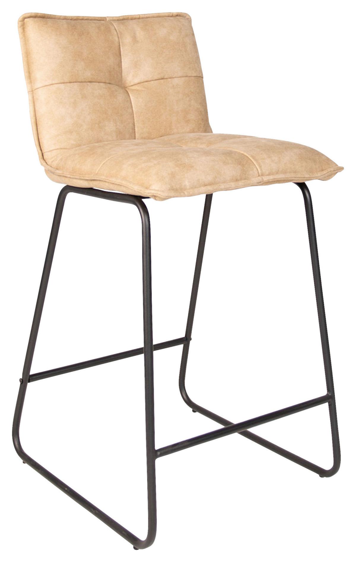 Barhocker-Set Jeremy 2er-Set ca. 44x87 cm Beige - Beige/Schwarz, KONVENTIONELL, Textil/Metall (44/87/50cm) - MID.YOU