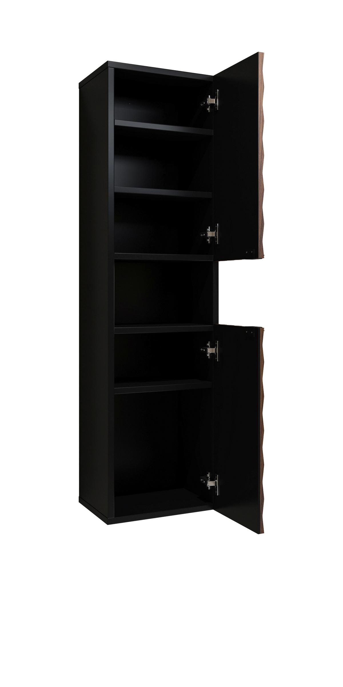 Faliszekrény Enzo - barna/fekete, Modern, műanyag/faalapú anyag (33/133/35cm)