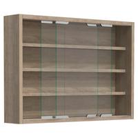 Viseča Vitrina Agisa M, Hrast - srebrne barve/hrast sonoma, Moderno, steklo/leseni material (57/40/10cm) - MID.YOU