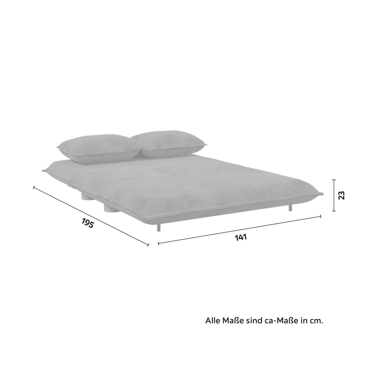 Schlafsofa Bella Dunkelgrau Bouclé - Dunkelgrau/Naturfarben, MODERN, Holz/Textil (141/77/85cm) - Bessagi Home