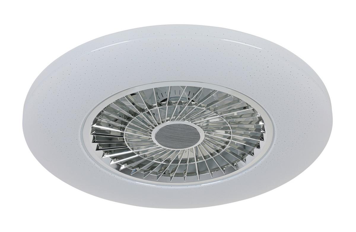 LED-Deckenleuchte Luftiku Weiß/Chromfarben max. 50 Watt - Chromfarben/Weiß, KONVENTIONELL, Kunststoff/Metall (58/14,5cm) - Premium Living