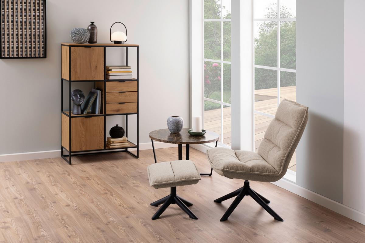 STOLIK KAWOWY AMBLE - czarny/brązowy, Trend, materiał drewnopochodny/metal (77/77/44cm) - MID.YOU