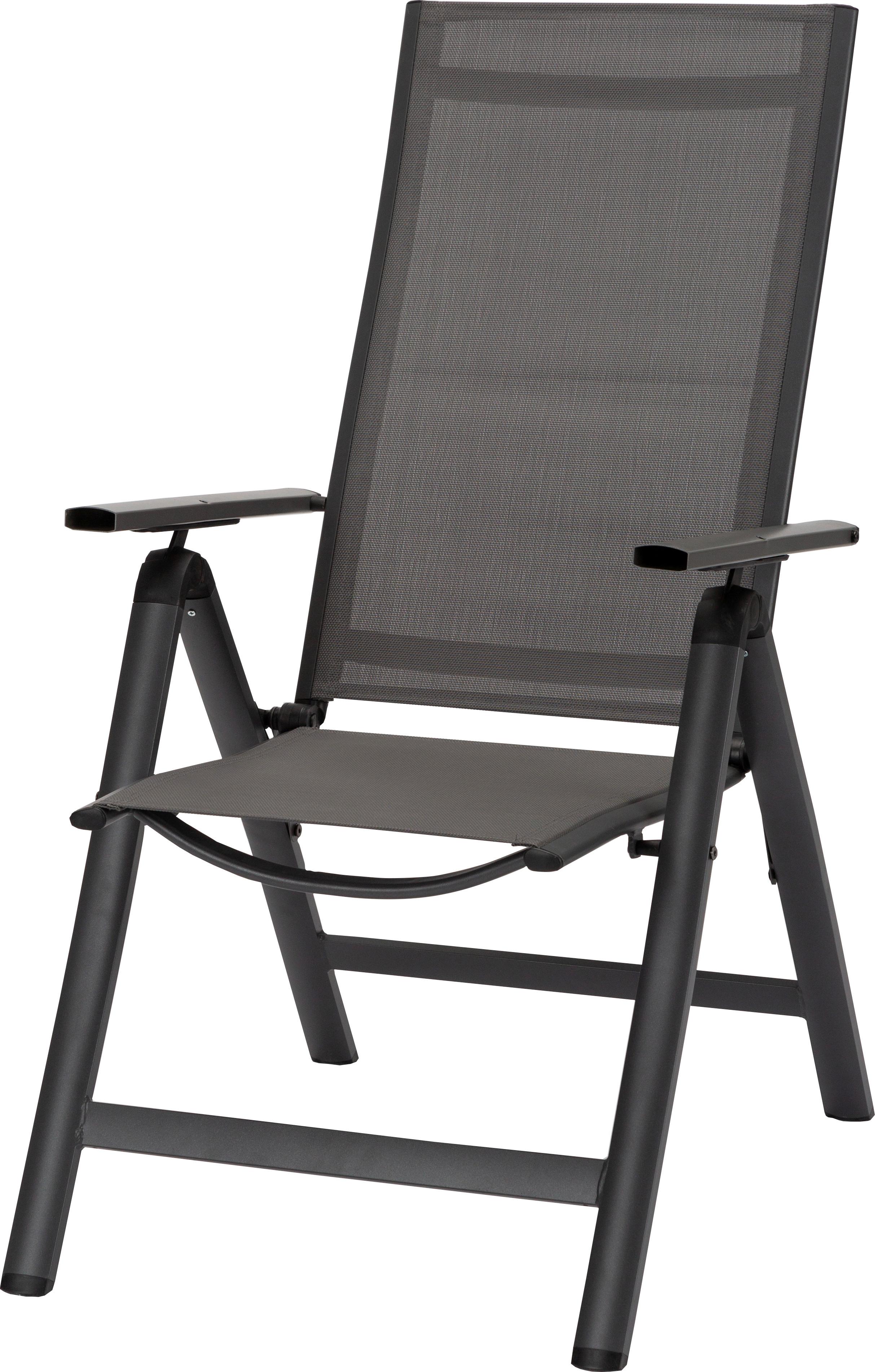 Gartensessel Acamp Spring Anthrazit Metall/Textil - Anthrazit/Schwarz, Basics, Textil/Metall (59/110/70cm) - Acamp