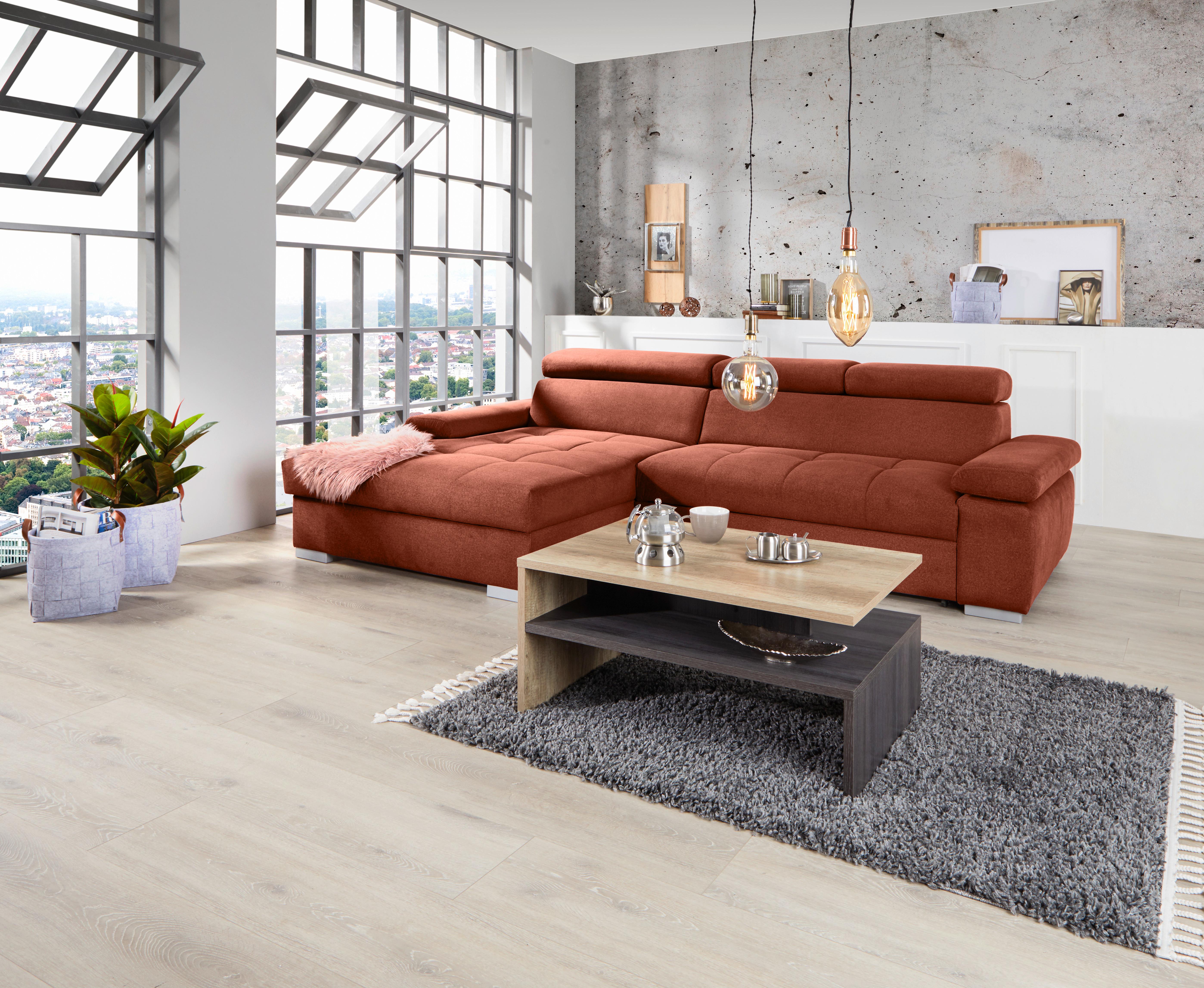 Kutna Garnitura Perry - boje hrđe/srebrne boje, Design, tekstil/drvo (183/292cm) - Modern Living