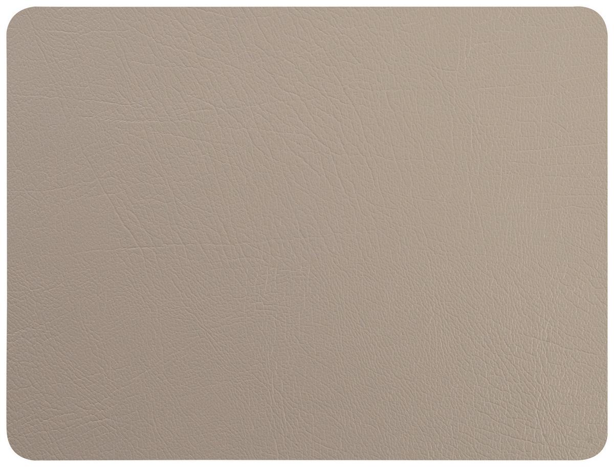 Tischset Jette aus Leder in Grau - Grau, Leder (33/42cm) - Premium Living