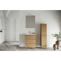 Visoki Element Lisbona - boje kroma/divlji hrast, Basics, staklo/drvni materijal (31.5/130/33.1cm)