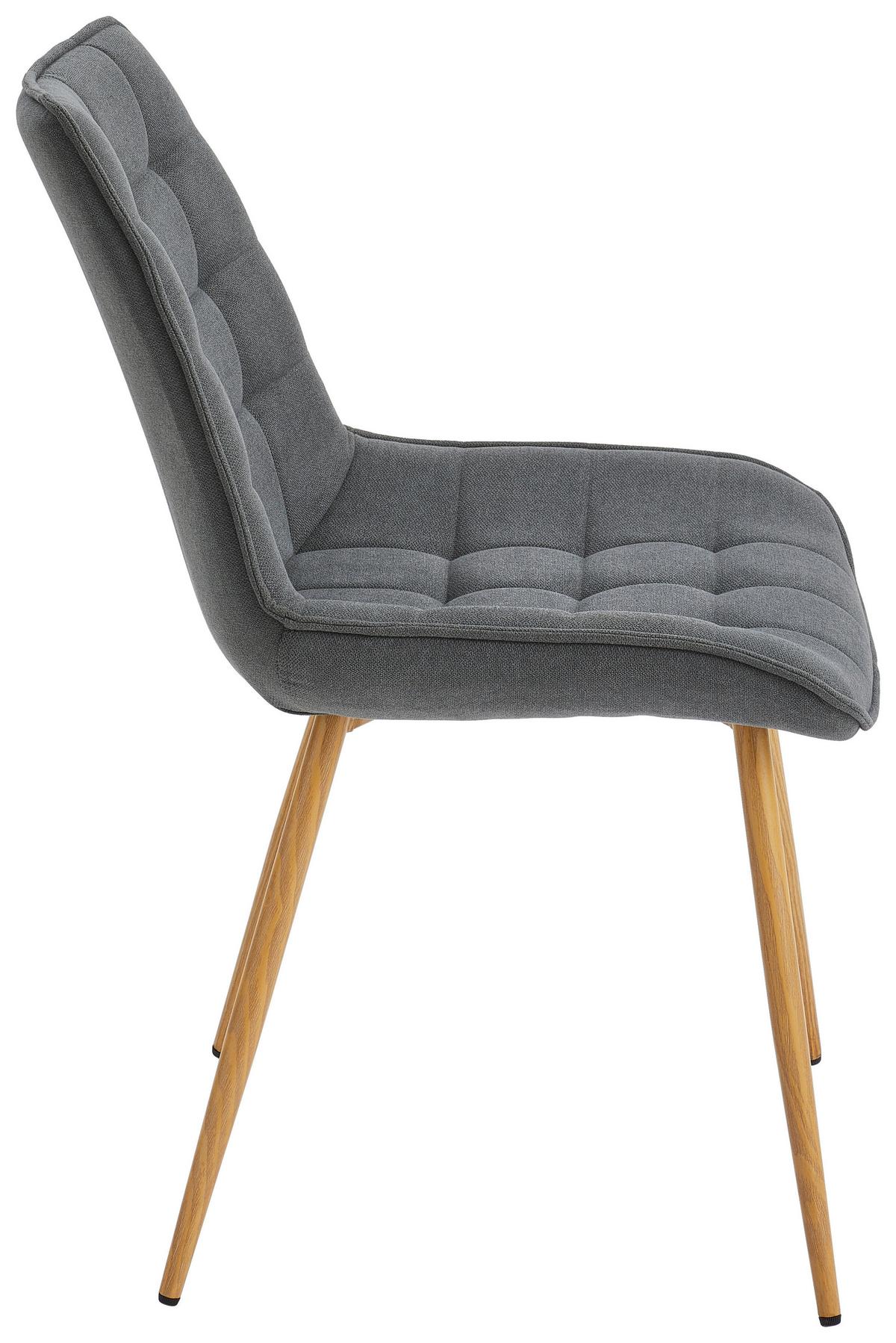 KRZESŁO LENA - kolor dębowy/szary, Modern, metal/tkanina (51/88/62cm) - Livetastic