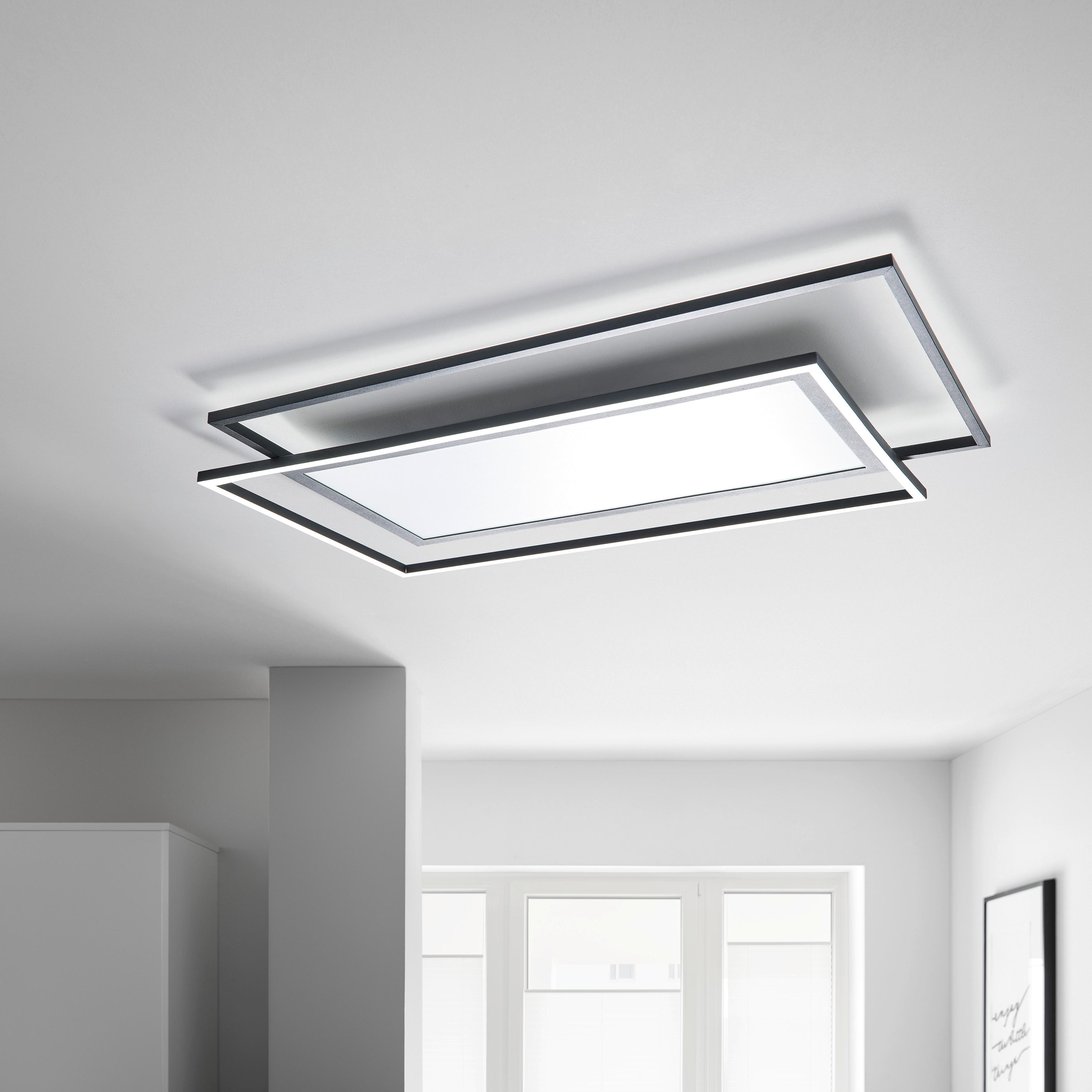 LAMPA SUFITOWA LED CEDRIK - czarny, Modern, tworzywo sztuczne/metal (79/49/5cm) - Bessagi Home