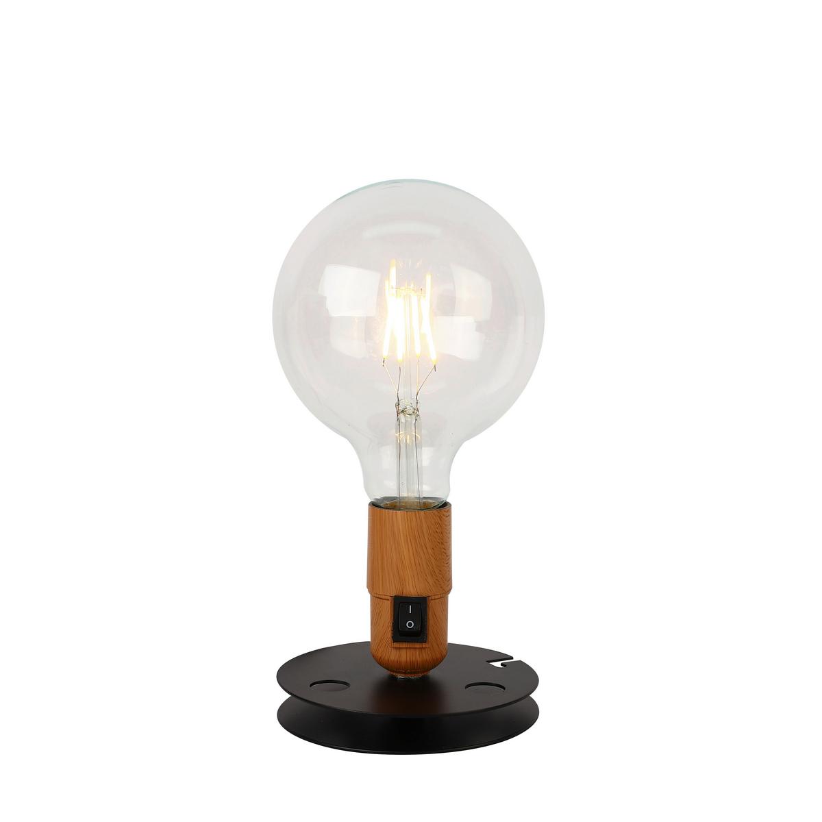 Tischleuchte Johanna Schwarz max. 40 Watt - Schwarz, KONVENTIONELL, Metall (12/9cm) - Globo
