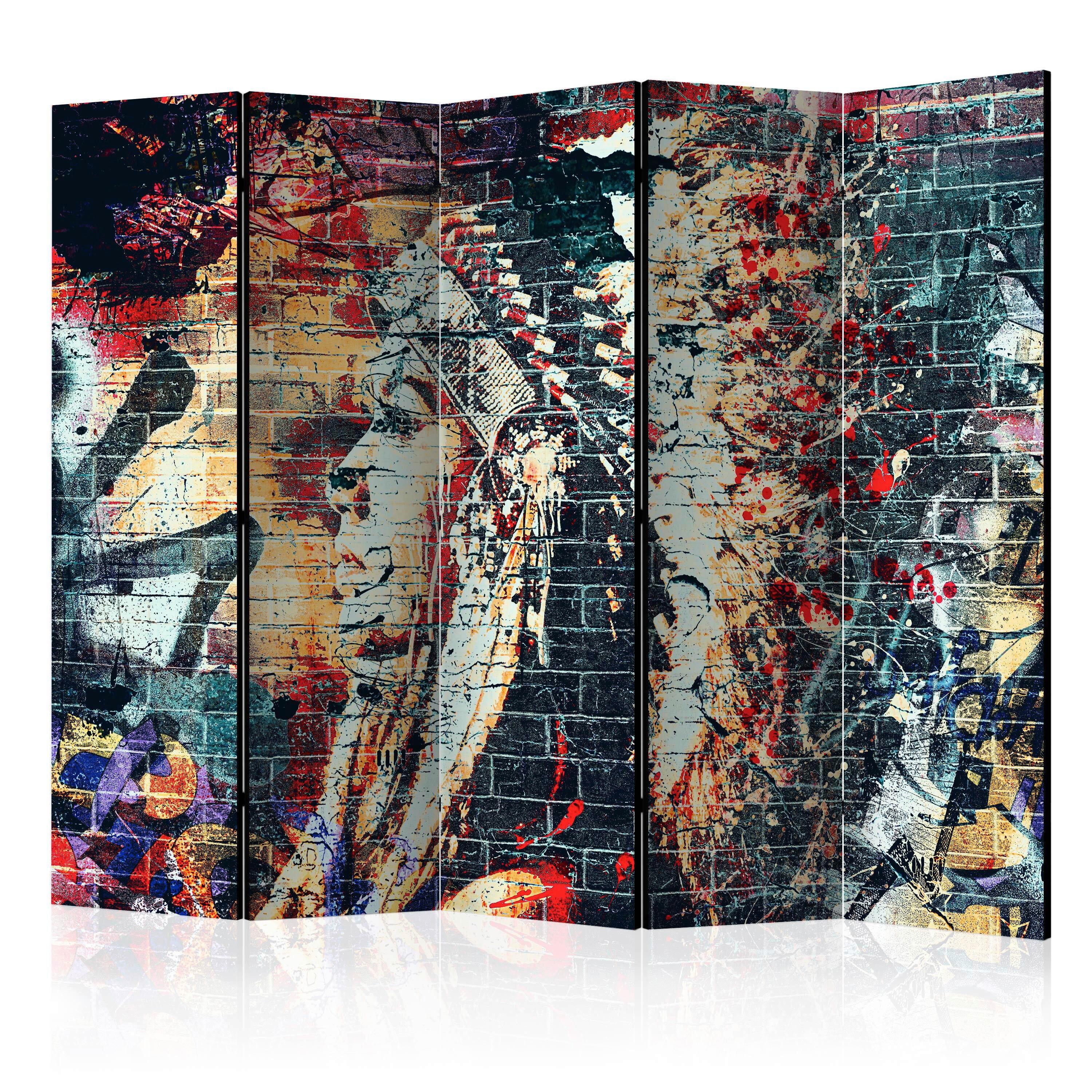 Paravan Urban Warrior I, 5-Delni, Dvostranski - večbarvno, Basics, tekstil/les (225/172/3cm) - artgeist