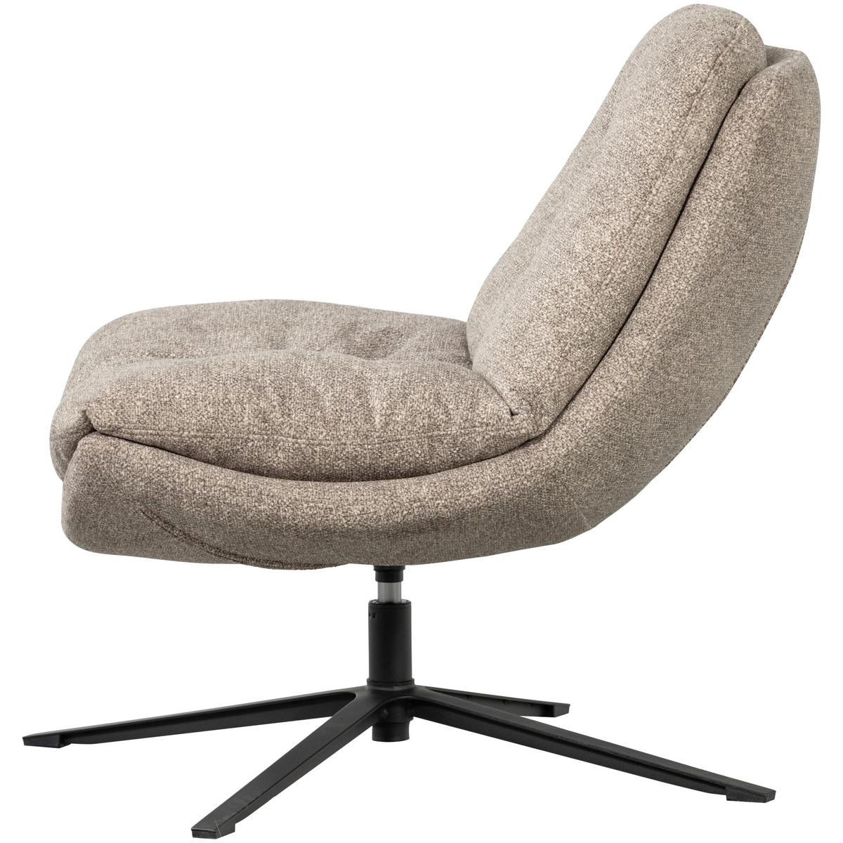 SESSEL Arve Naturfarben B: 82cm - Schwarz/Naturfarben, Design, Textil/Metall (82/86/87cm) - Livetastic