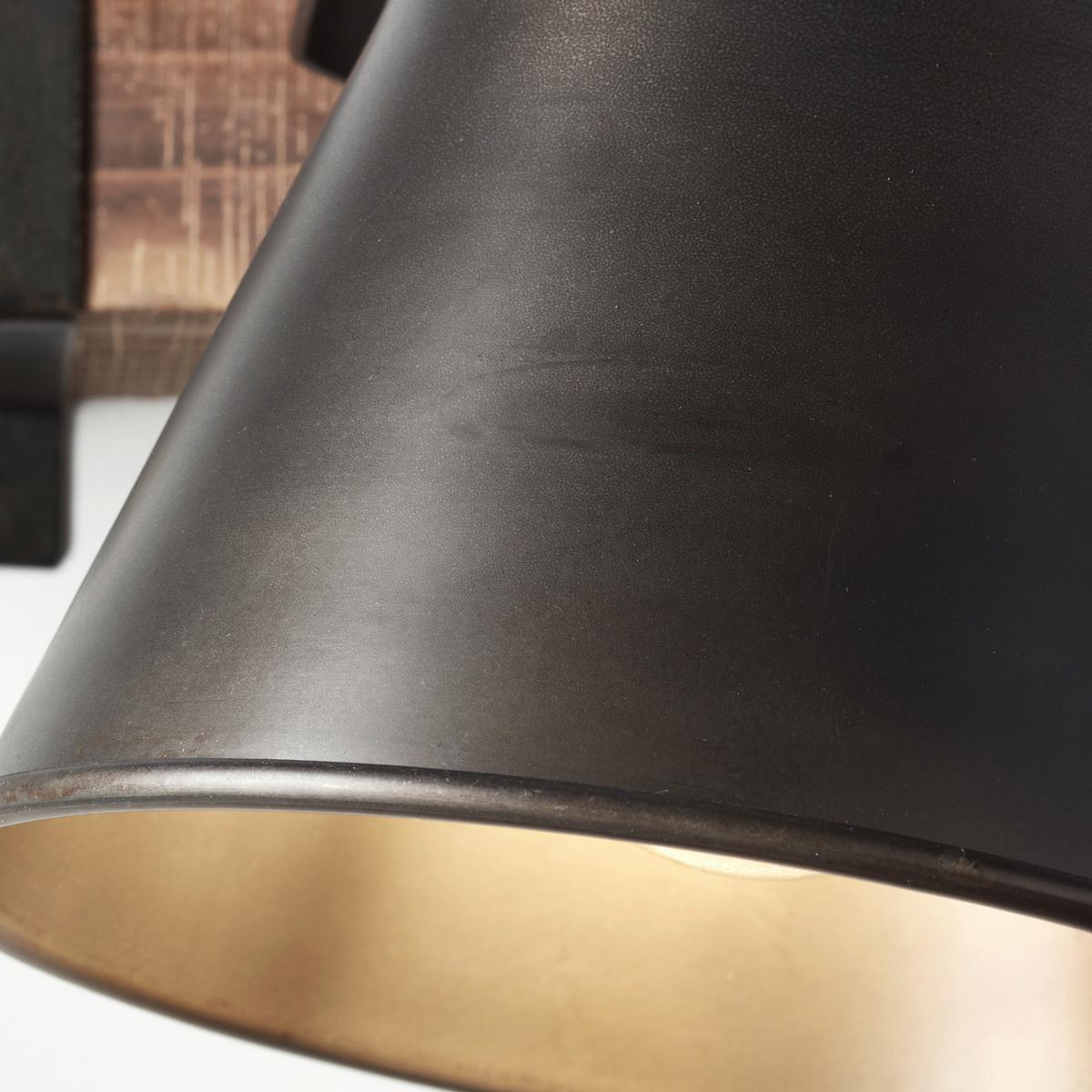 Wandleuchte  Plow in Schwarz max. 10 Watt - Schwarz, Design, Holz/Metall (24/25cm) - Brilliant