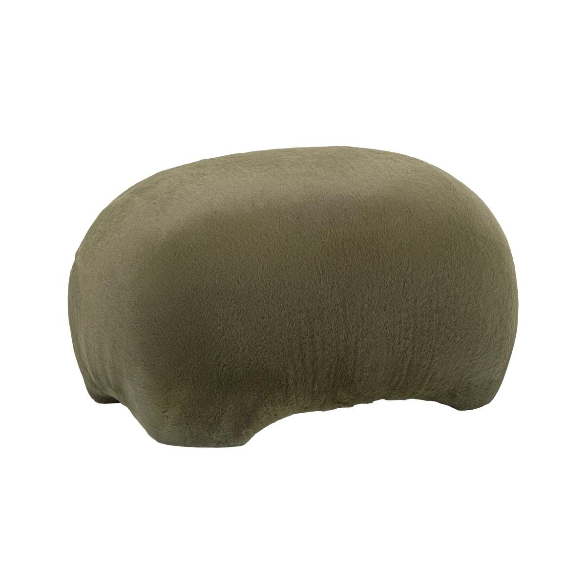 Hocker Marla Grün Kunstfell - Grün, MODERN, Holzwerkstoff/Textil (61,5/36,5/49cm) - Mömax