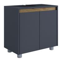 Waschbeckenunterschrank Cosila - Honigeiche/Anthrazit, Trend, Holzwerkstoff/Kunststoff (57/55/33cm) - MID.YOU