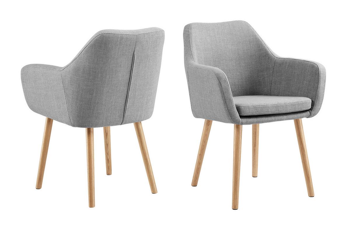 Naslanjač Holz, Svetlo Siva - naravne barve/svetlo siva, Moderno, tekstil/les (62/84/60cm) - Livetastic