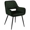 Scaun cu brate SERAFINA - verde închis, Modern, lemn/metal (55/79/59cm) - Mömax