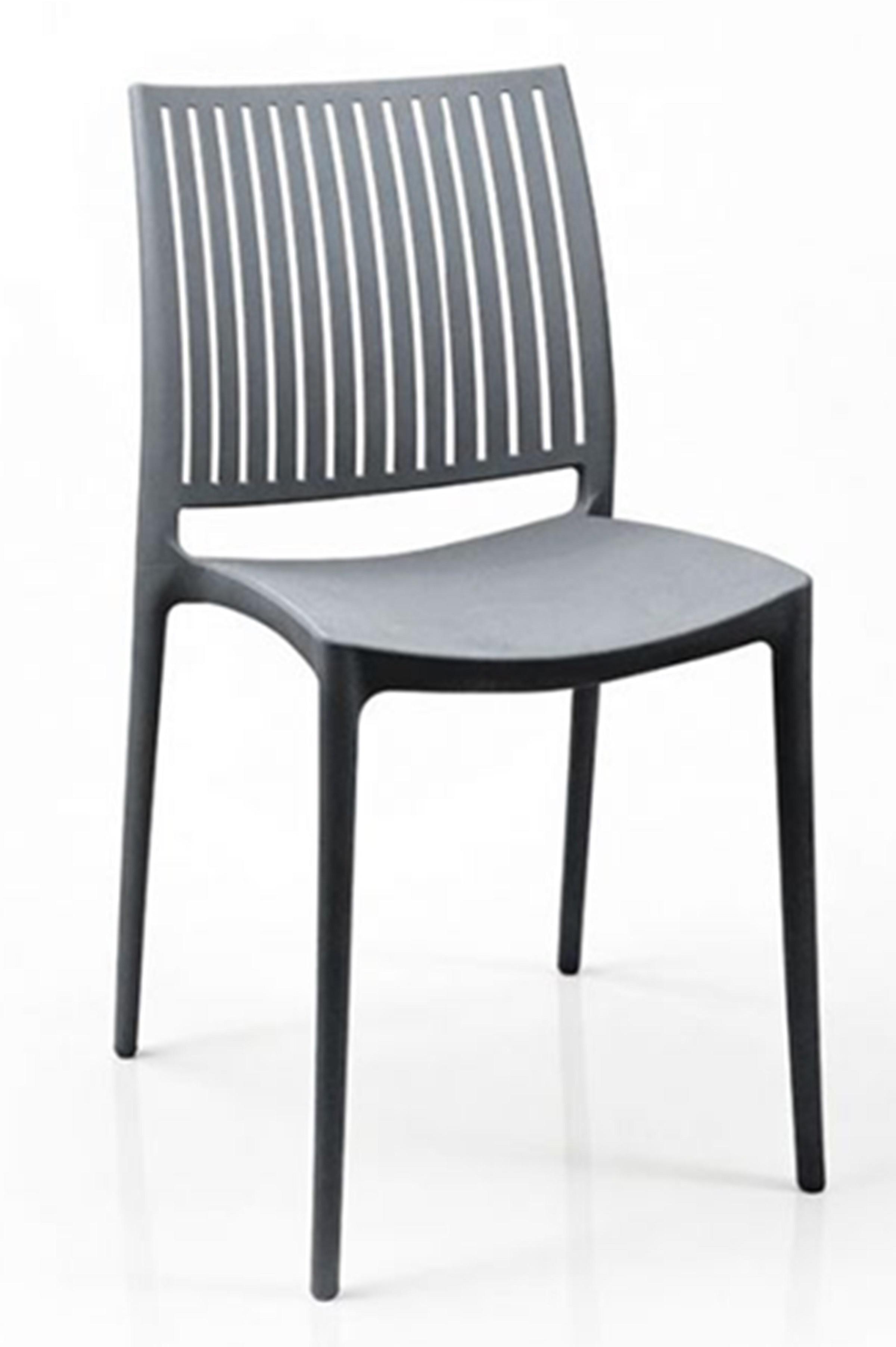 Szék Fred - szürke, műanyag (40,5/48/78cm)