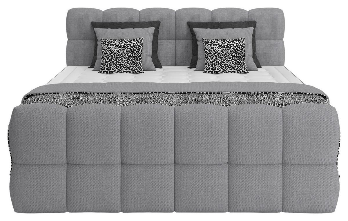 Boxspring Krevet Brisbane - siva/crna, Trend, drvni materijal/drvo (120/200cm) - Premium Living