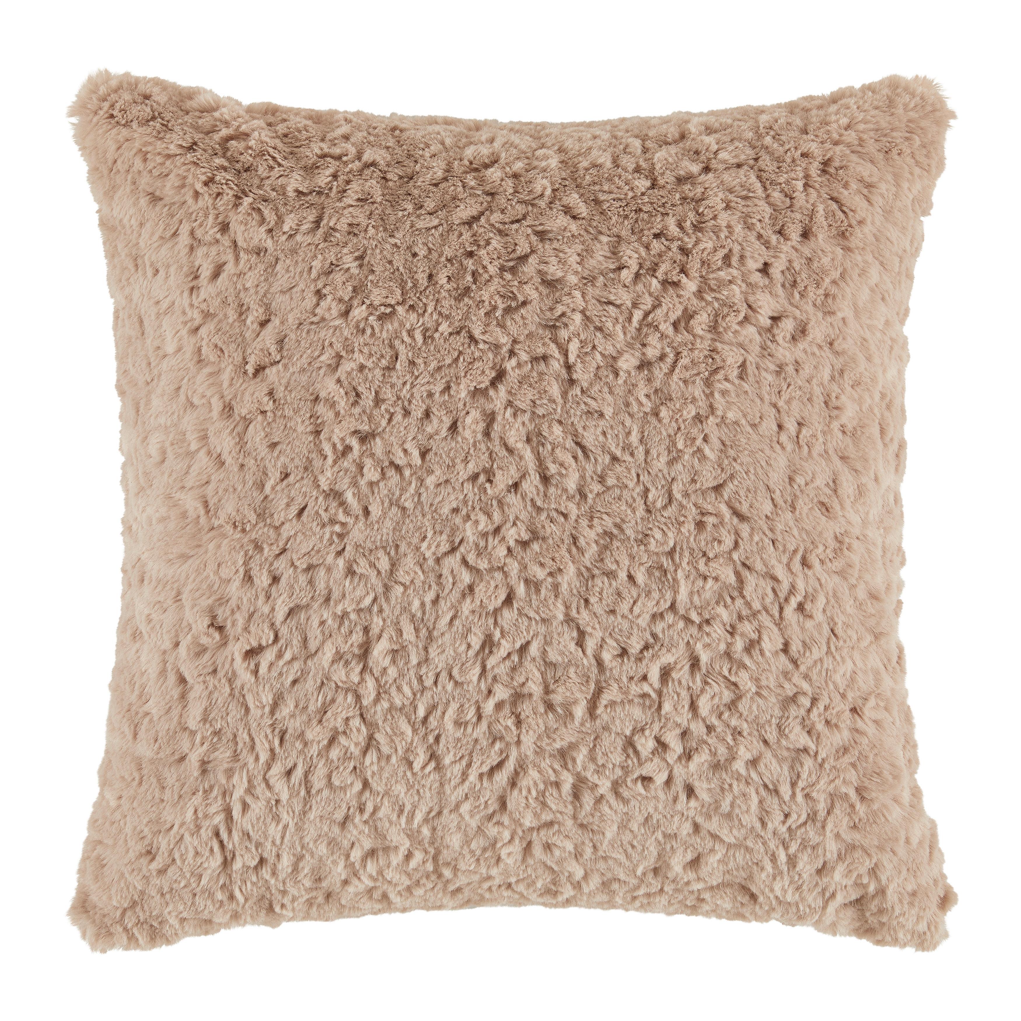 Fellkissen Rabbit Brushed Taupe - Hellbraun, Textil (45/45cm) - Modern Living