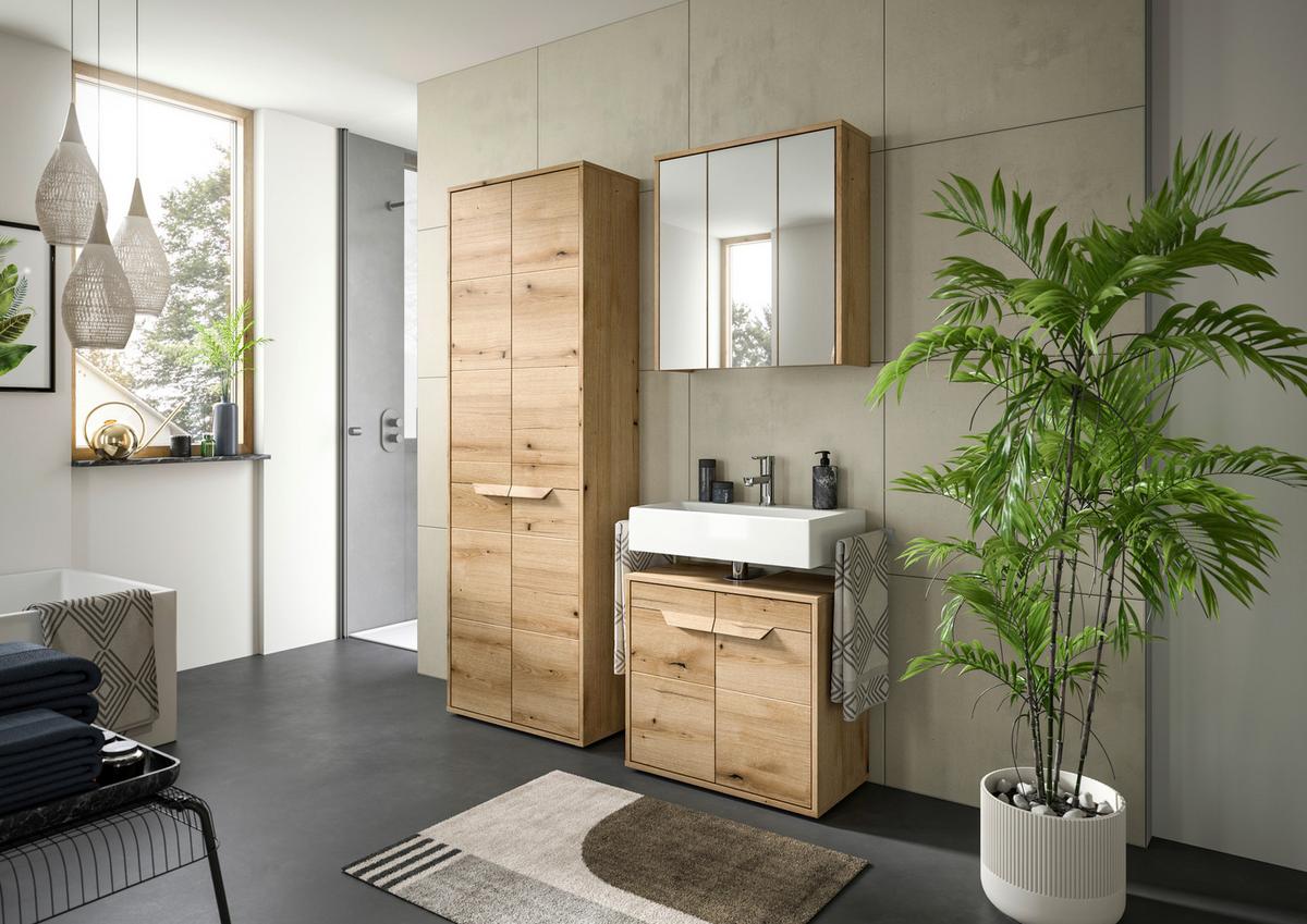 Spiegelschrank Zeno ca. 64x68 cm Eichefarben - MODERN, Glas/Holzwerkstoff (64/68/20cm) - MID.YOU