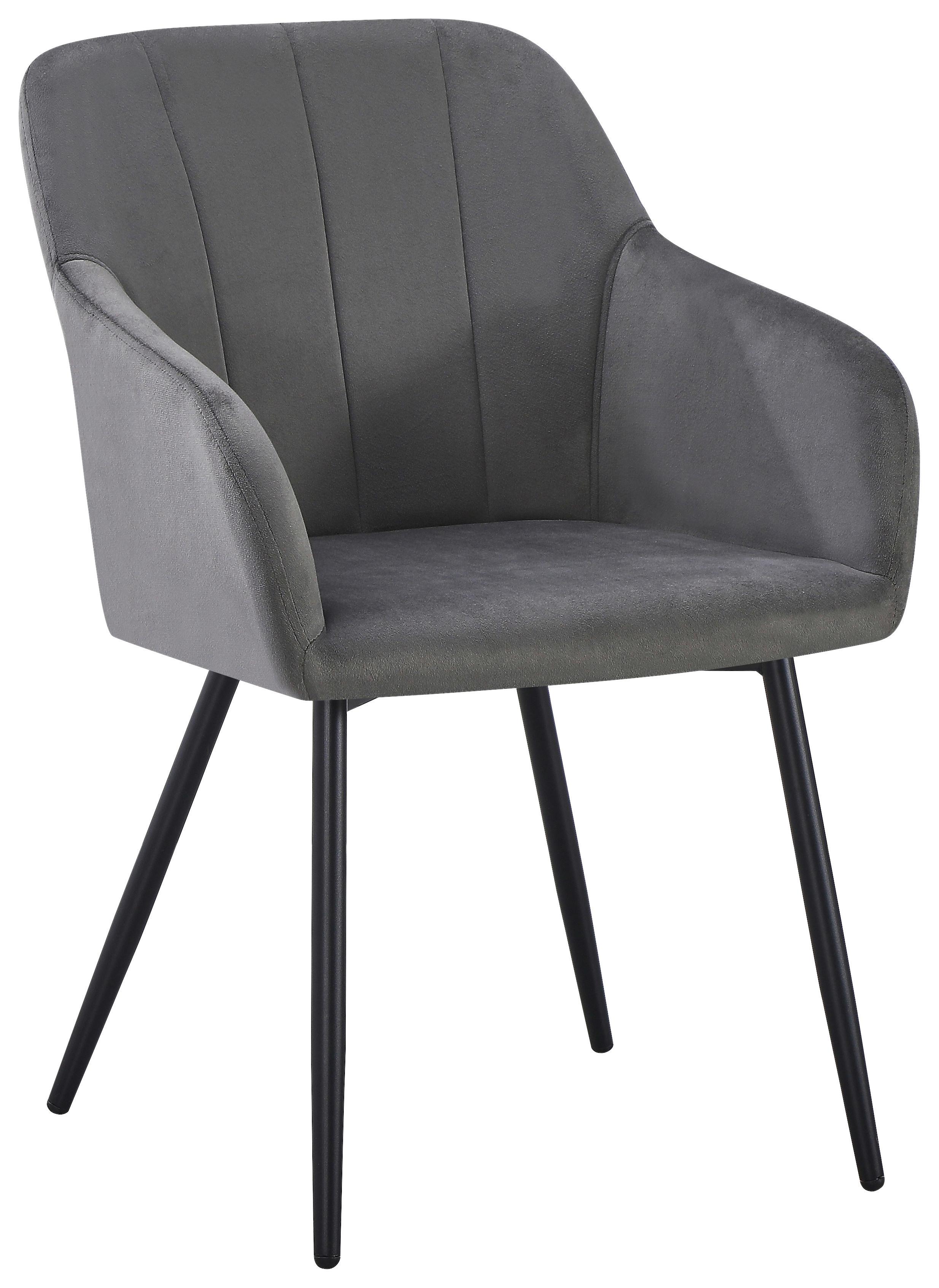 Scaun cu brate JENKE - antracit/negru, Konventionell, metal/textil (56/82/62cm) - Modern Living