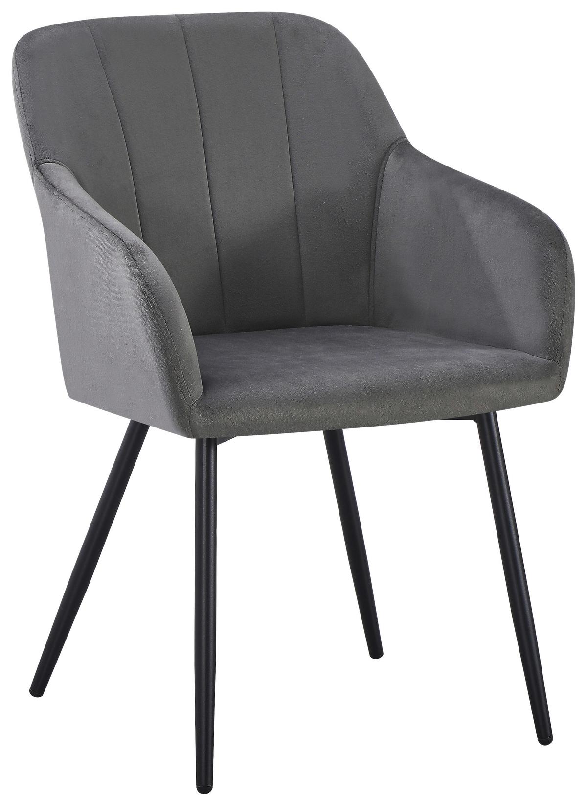 Scaun cu brate JENKE - antracit/negru, Konventionell, metal/textil (56/82/62cm) - Modern Living