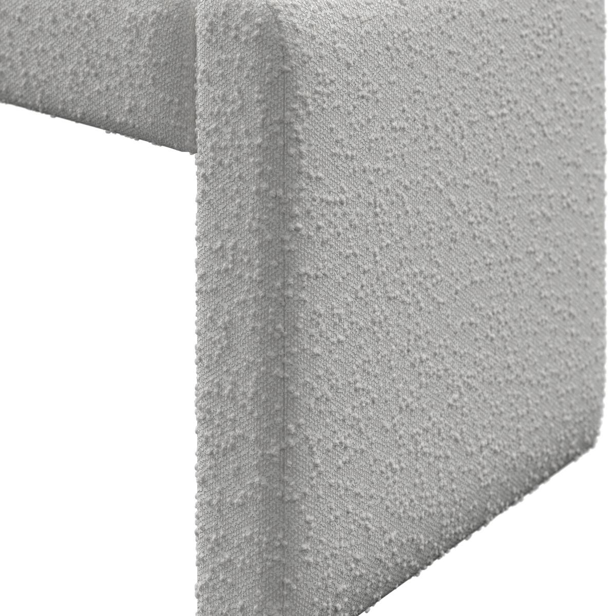 Sitzbank Andrea Weiß Bouclé Gepolstert - Weiß, MODERN, Holz/Textil (123/50/45cm) - Bessagi Home