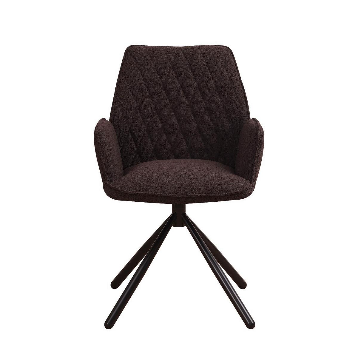 Armlehnstuhl-Set Reims ca. 56x97 cm 2er Set Braun - Schwarz/Braun, Design, Textil/Metall (56/97/52,5cm) - MID.YOU