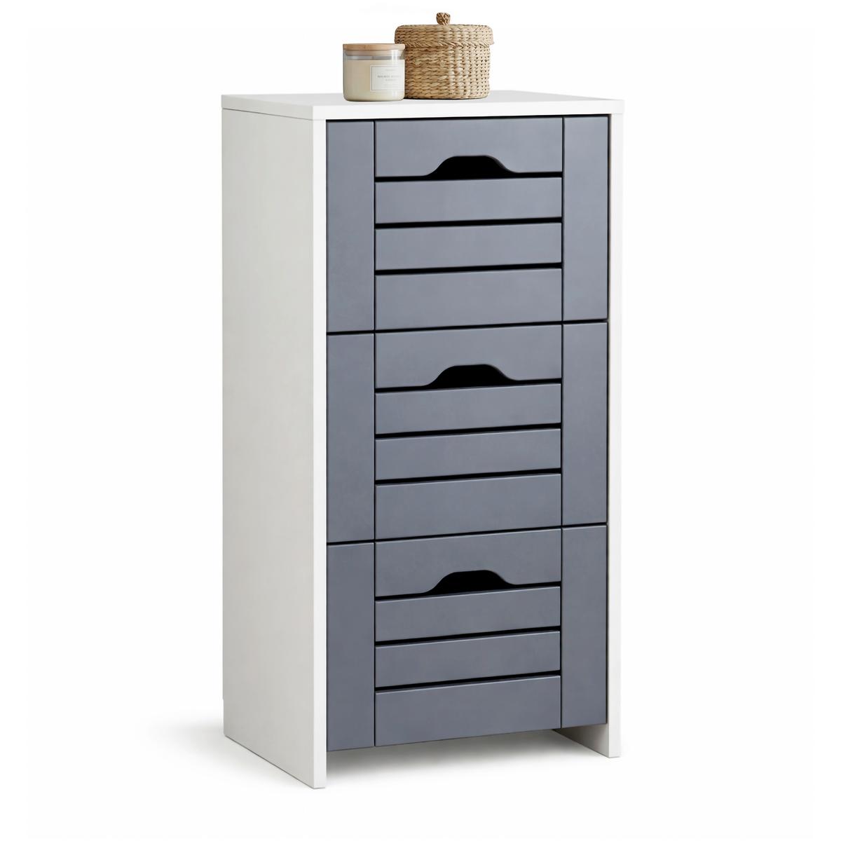Midischrank Flonali - Weiss/Anthrazit, Trend, Holzwerkstoff (38/76/28cm) - MID.YOU