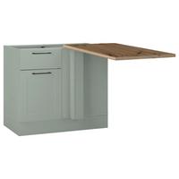 Alsó Sarokszekrény Marseille Ue 110 Green2 - fekete/Artisan tölgy, Design, faalapú anyag/fém (115/90/60cm) - MID.YOU