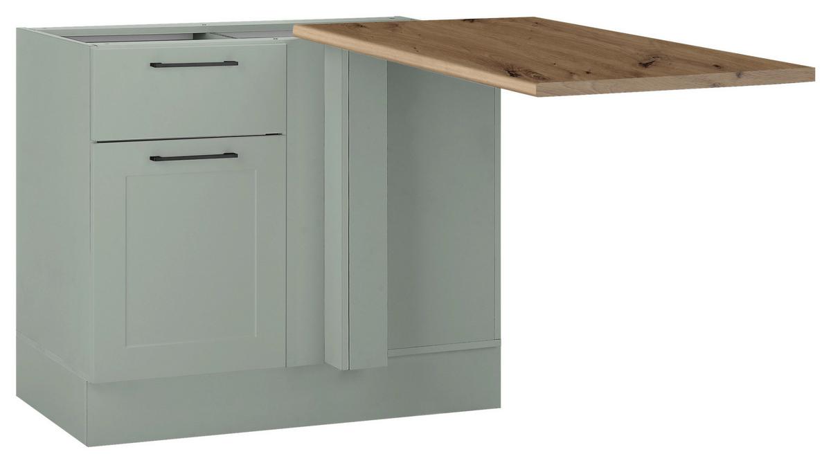 Alsó Sarokszekrény Marseille Ue 110 Green2 - fekete/Artisan tölgy, Design, faalapú anyag/fém (115/90/60cm) - MID.YOU