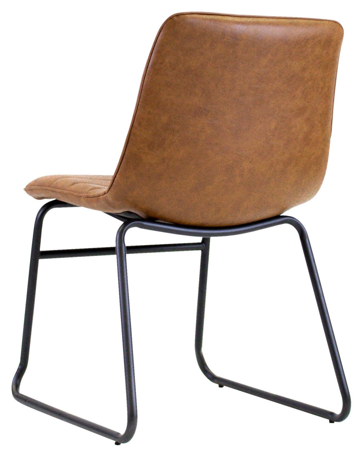 STUHL MILAN - Cognac/Schwarz, KONVENTIONELL, Kunststoff/Textil (48/77/56cm) - MID.YOU