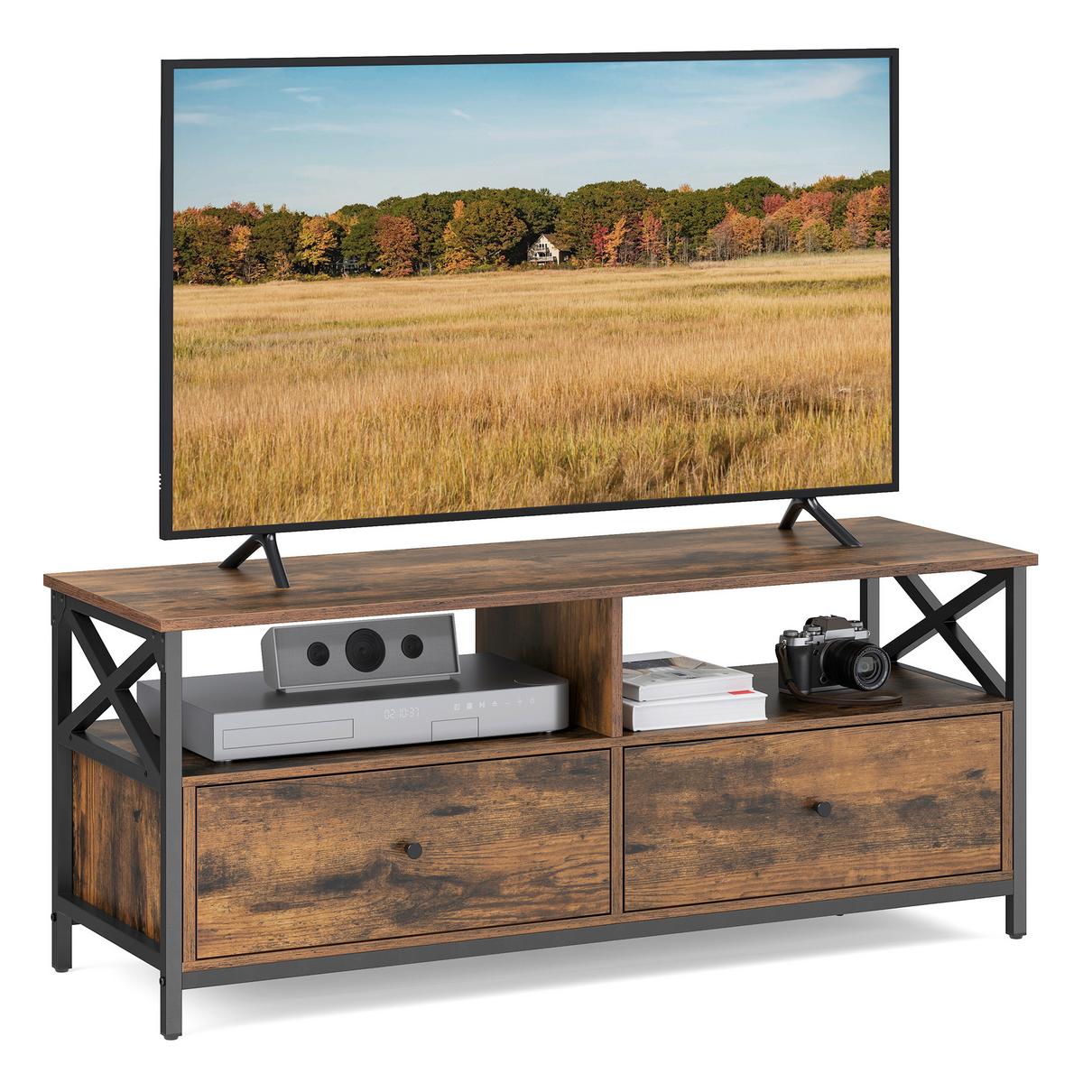 TV-ELEMENT TV STAND - Dunkelbraun/Schwarz, MODERN, Holzwerkstoff/Metall (120/50/40cm) - MID.YOU