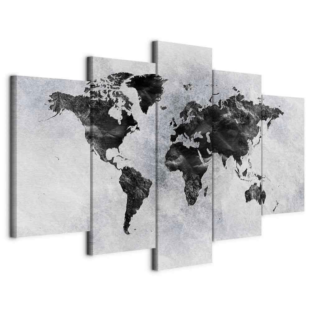 Slika Na Platnu Concrete World - temno siva/siva, Basics, tekstil/leseni material (200/100/1,2cm) - artgeist