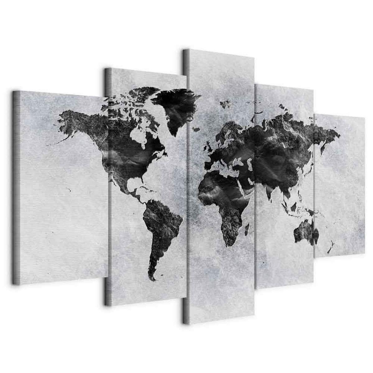 Slika Na Platnu Concrete World - temno siva/siva, Basics, tekstil/leseni material (100/50/1,2cm) - artgeist