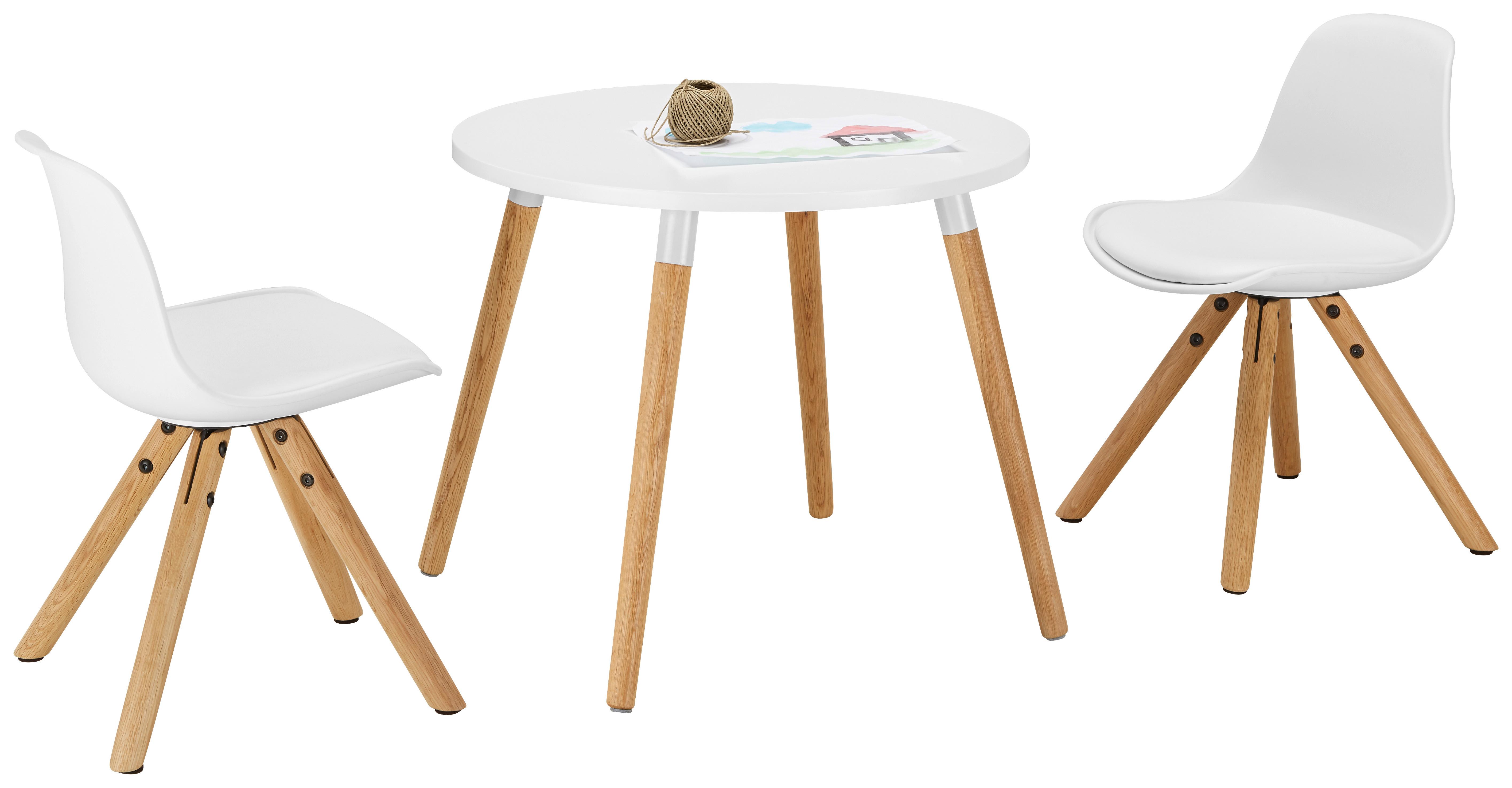 Gyerekasztal Fehér Child - natúr színű/tölgyfa színű, Modern, faalapú anyag/fa (60/46/60cm) - Zandiara