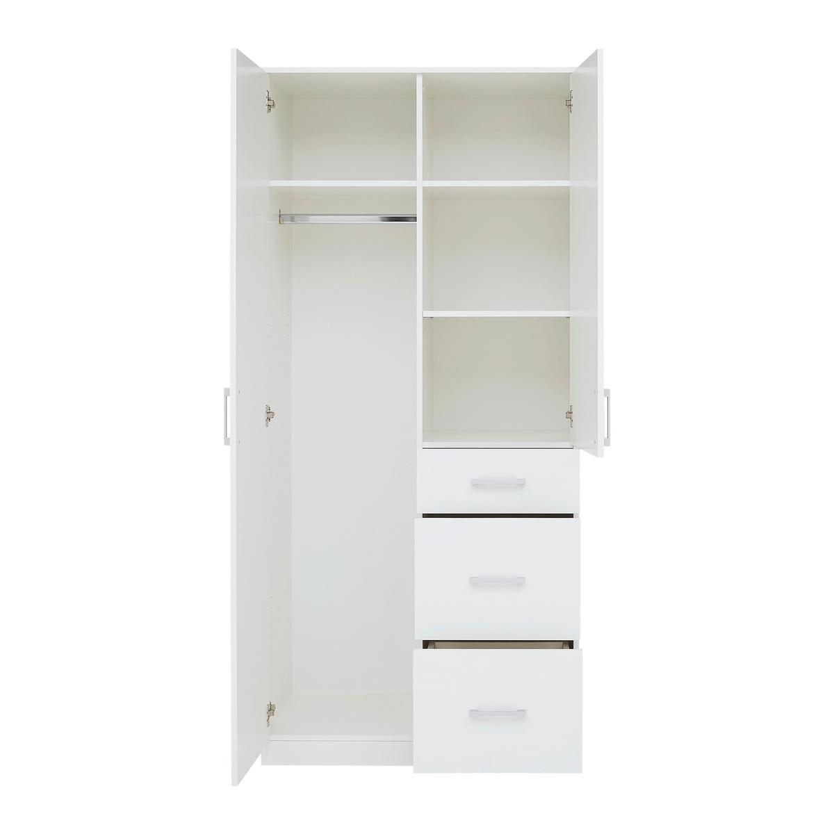 Drehtürenschrank Lasse Weiß - Weiß, KONVENTIONELL, Holz (90/196/55cm) - Mömax