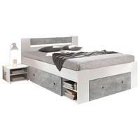 Posteljna Garnitura Stefan, S Predali, 140x200 - siva/bela, Moderno (140/200cm) - Boxxx