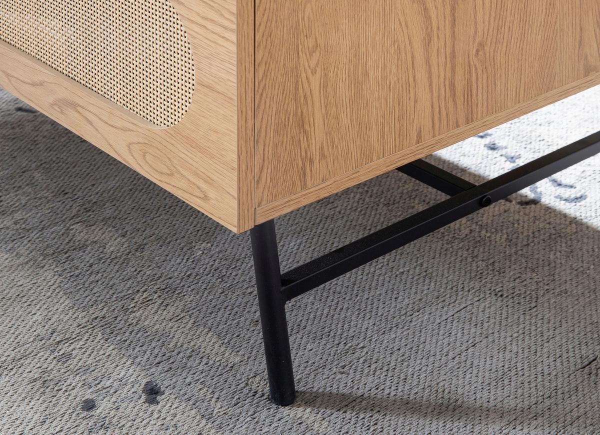 COUCHTISCH WL6.888 - Eichefarben/Schwarz, Design, Holzwerkstoff/Metall (100/60/45cm) - MID.YOU