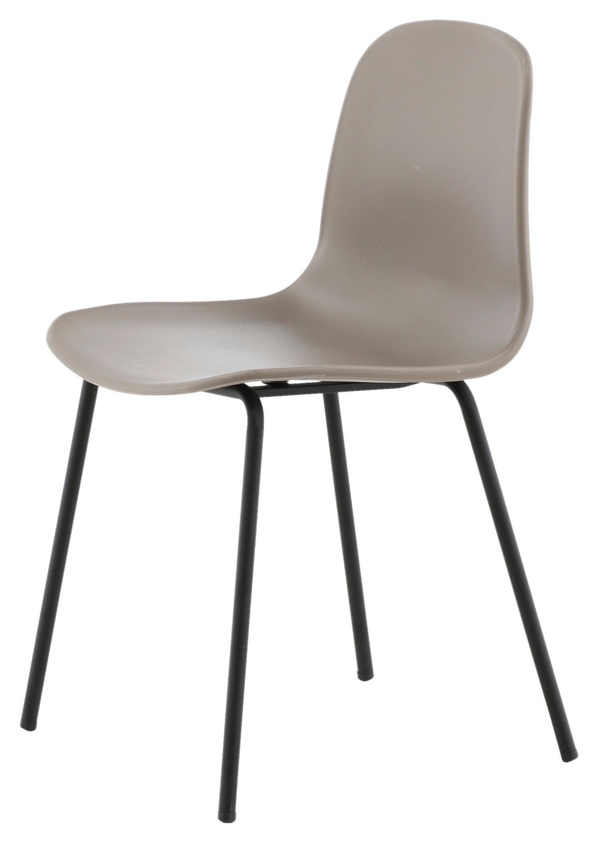 STUHL-SET ARCTIC - Greige/Schwarz, Design, Kunststoff/Metall (49/82/48cm) - Livetastic