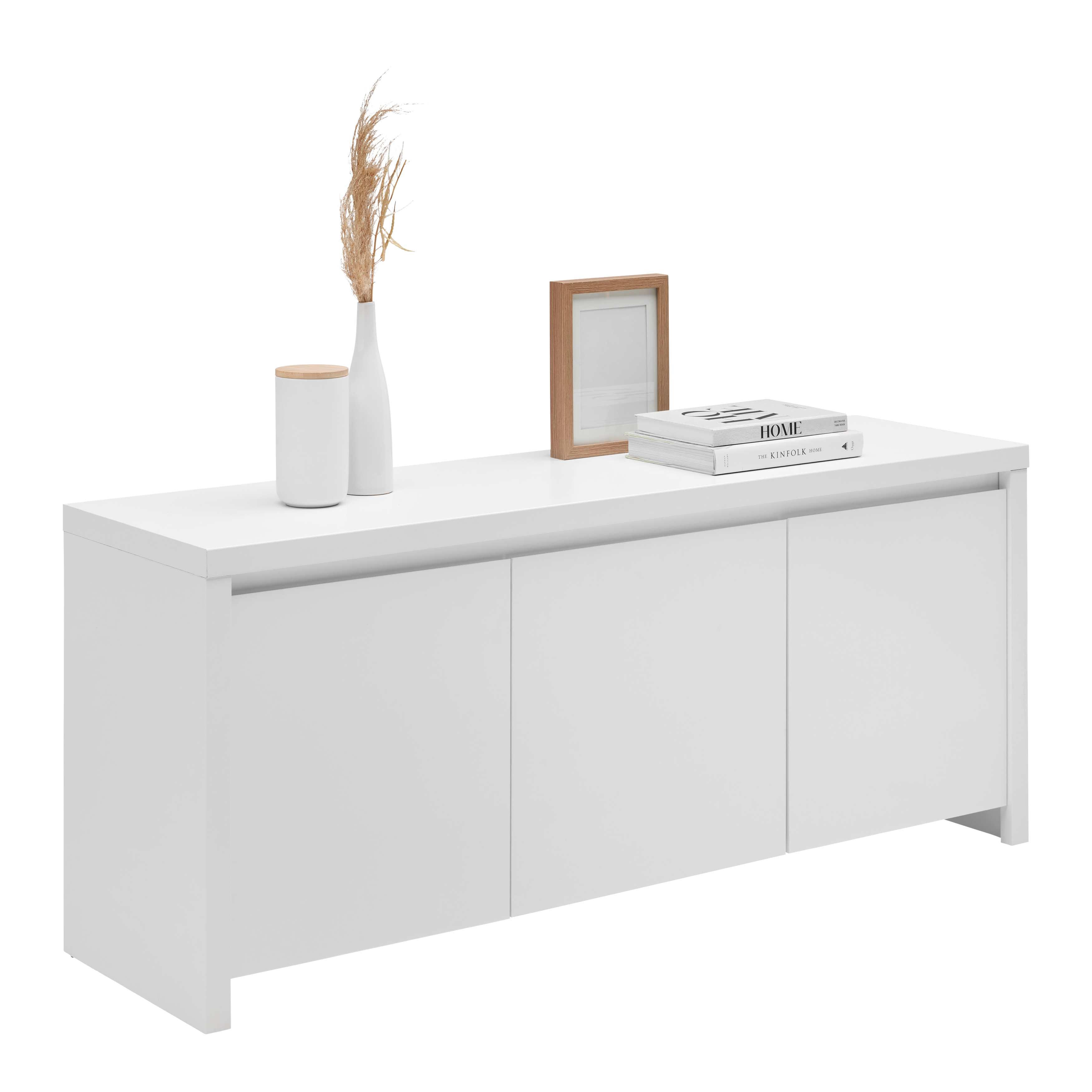 Lowboard Larios B in Weiß - Schwarz/Weiß, MODERN, Holzwerkstoff/Kunststoff (143/61/40cm) - Mömax