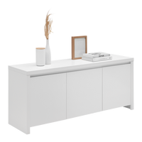 Lowboard Larios B in Weiß - Schwarz/Weiß, MODERN, Holzwerkstoff/Kunststoff (143/61/40cm) - Mömax