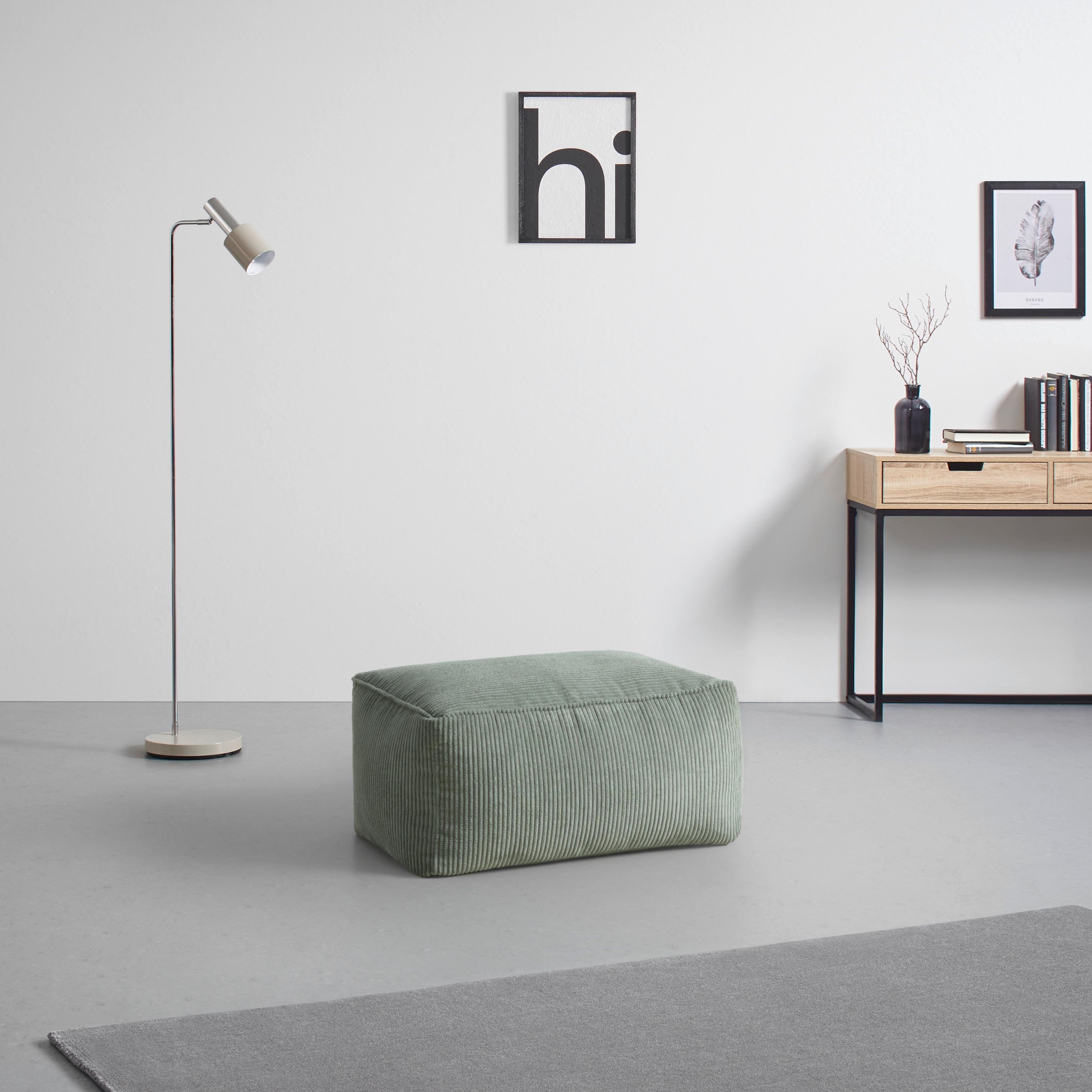 Hocker Caroline Grün - Hellgrün, MODERN, Textil (80/38/50cm) - Mömax