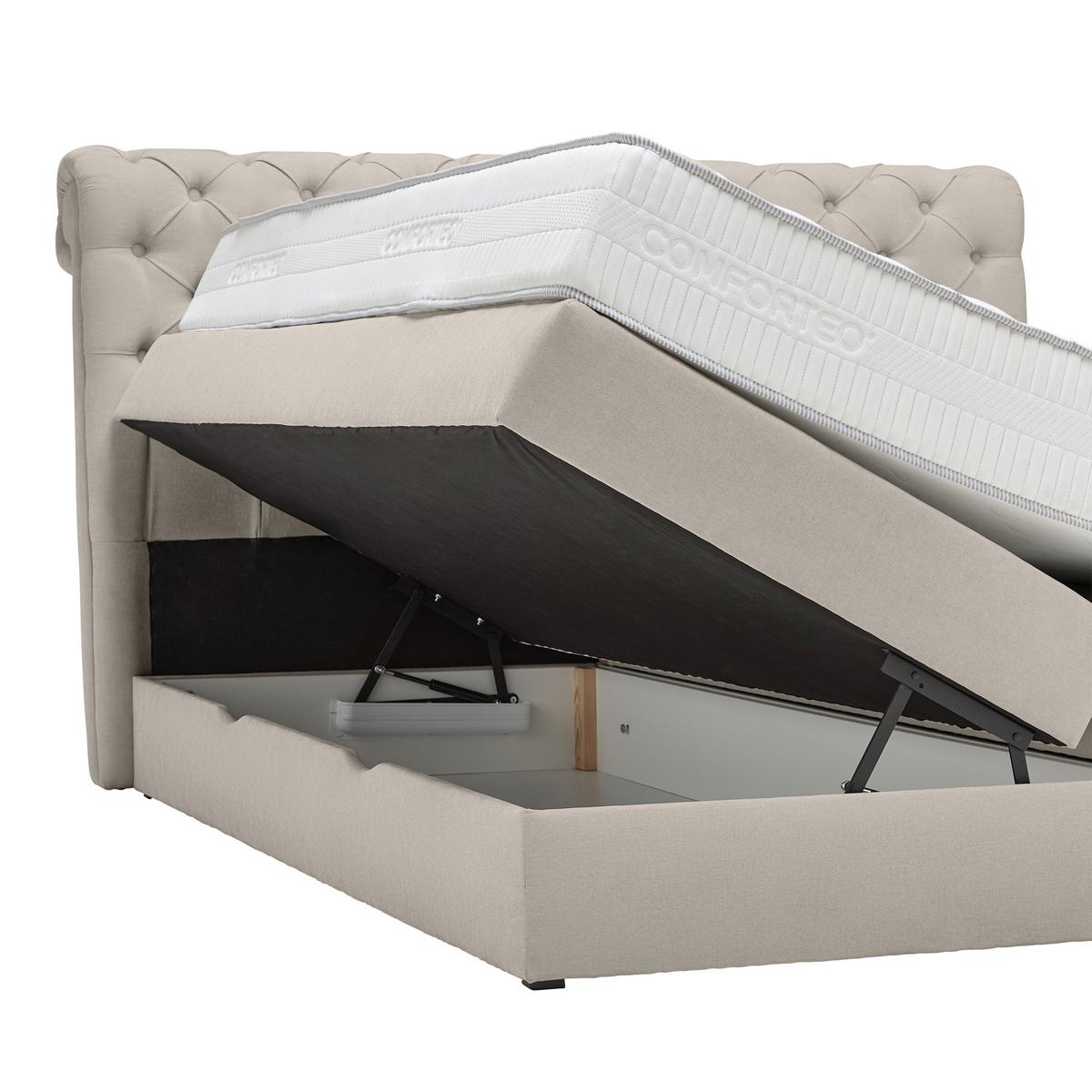 Boxspringbett Belano Beige ca. 200x200cm - Beige, Konventionell, Holz/Holzwerkstoff (200/200cm) - Premium Living