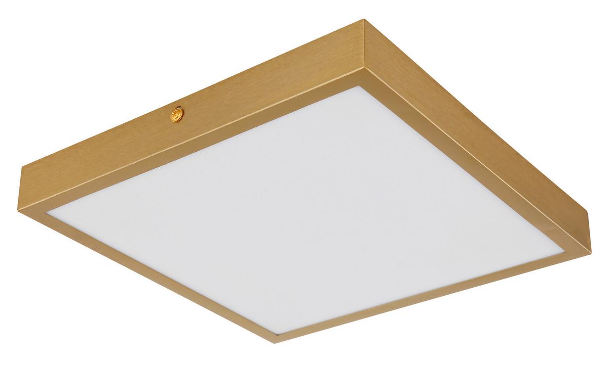 LED-Deckenleuchte Tibey Opal/Messingfarben max.15Watt - Messingfarben/Opal, KONVENTIONELL, Kunststoff/Metall (25/25/3cm) - Globo