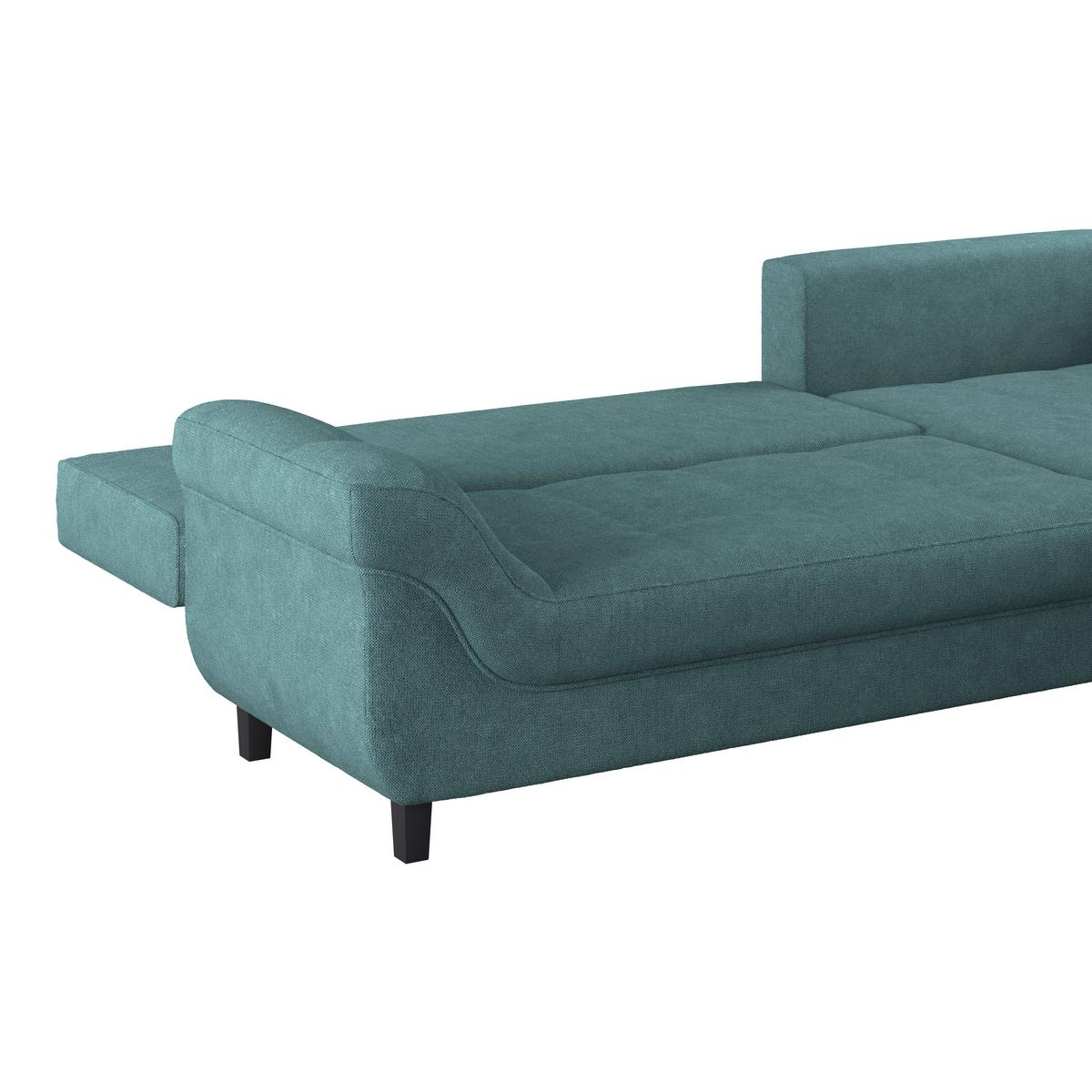 Kutna Garnitura Mendoza - siva/boje petroleja, Design, tekstil/drvo (309/197cm) - Modern Living