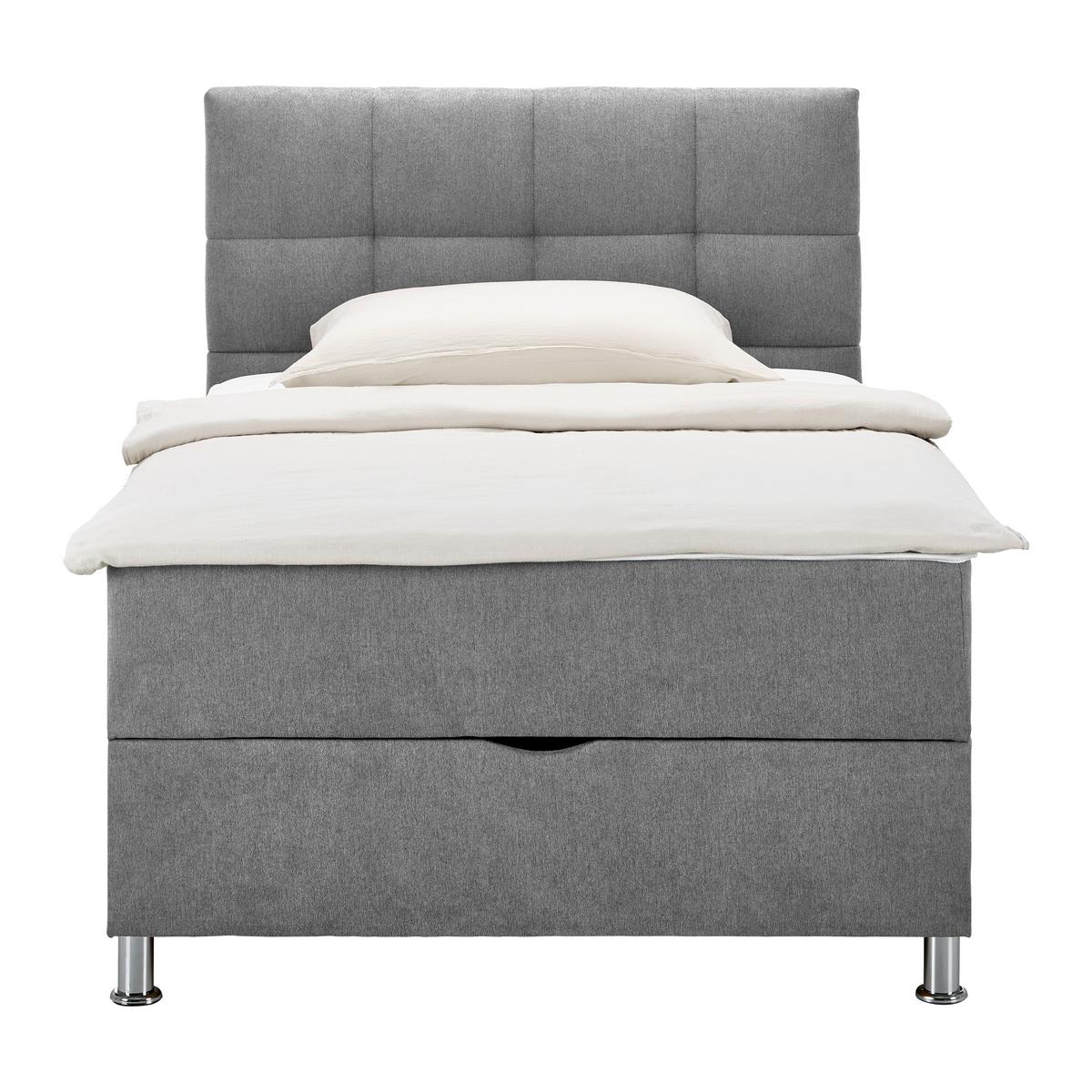 Box Krevet Oviedo - siva/boje kroma, Konvencionalno, tekstil (120/200cm) - Based