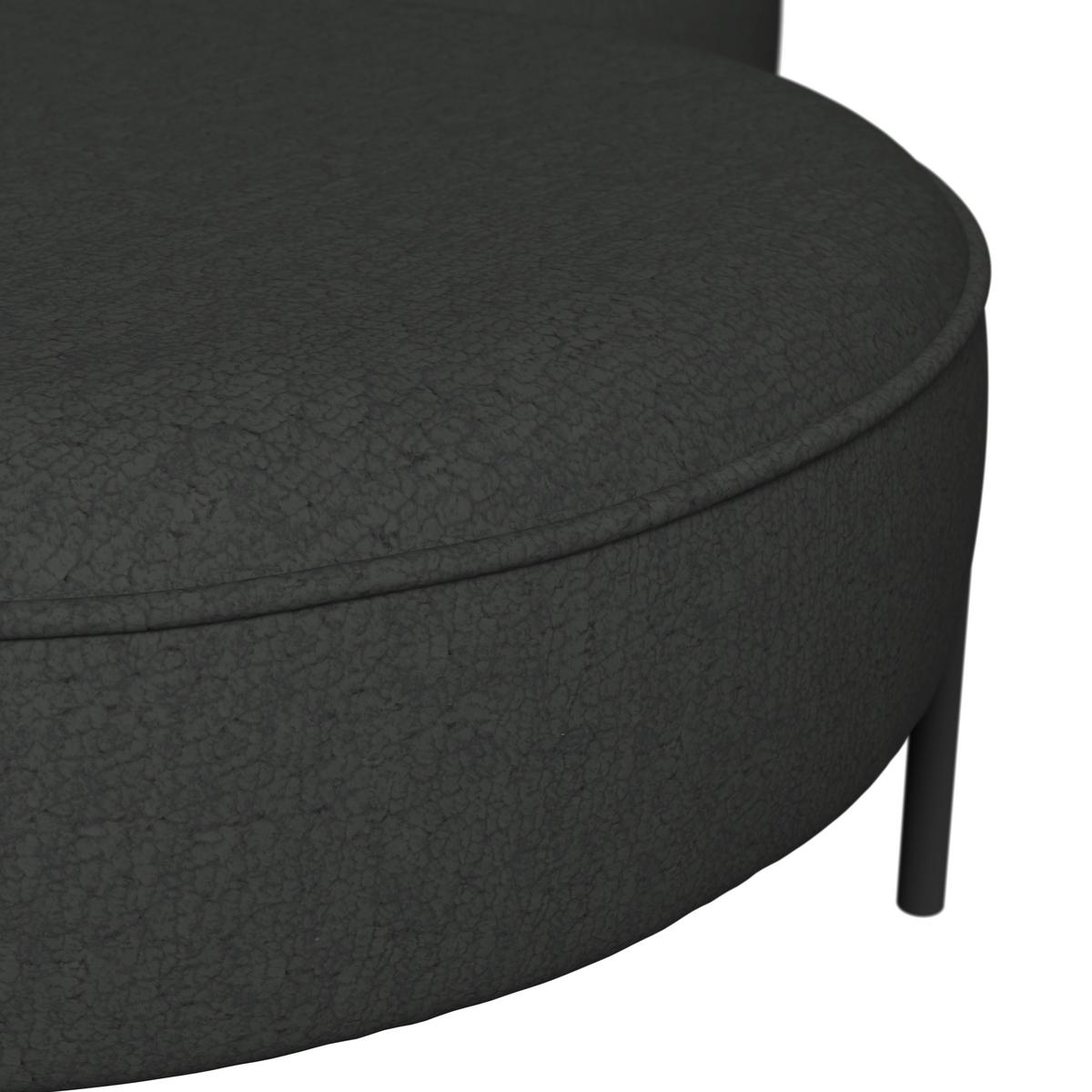 Wohnlandschaft Nilas Schwarz Chenille mit Hocker - Schwarz, MODERN, Holz/Textil (322/80/154cm) - Bessagi Home