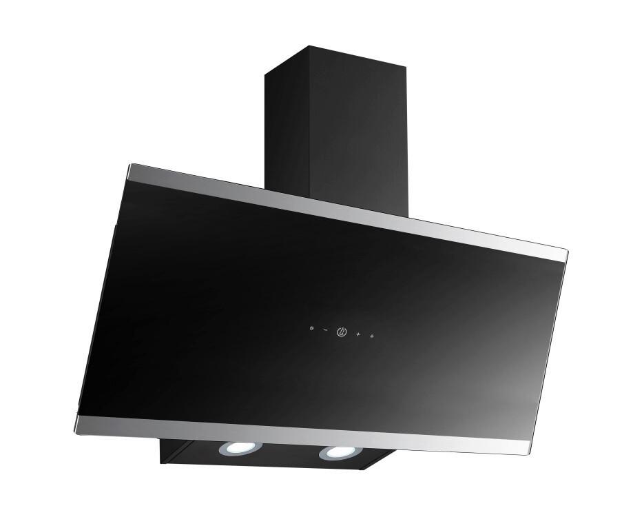 Dunstabzugshaube S33-90A+BTH Schwarz - Schwarz, Trend, Glas/Metall (90/114,4/38,2cm) - PKM